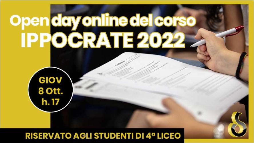 TEST 2022, SARÀ L'8 OTTOBRE L'OPEN DAY ONLINE PER GLI STUDENTI DI QUARTA LICEO